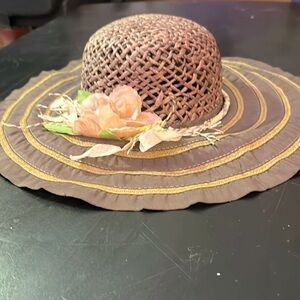 SUN Hat worn for Derby once, straw too cloth rim